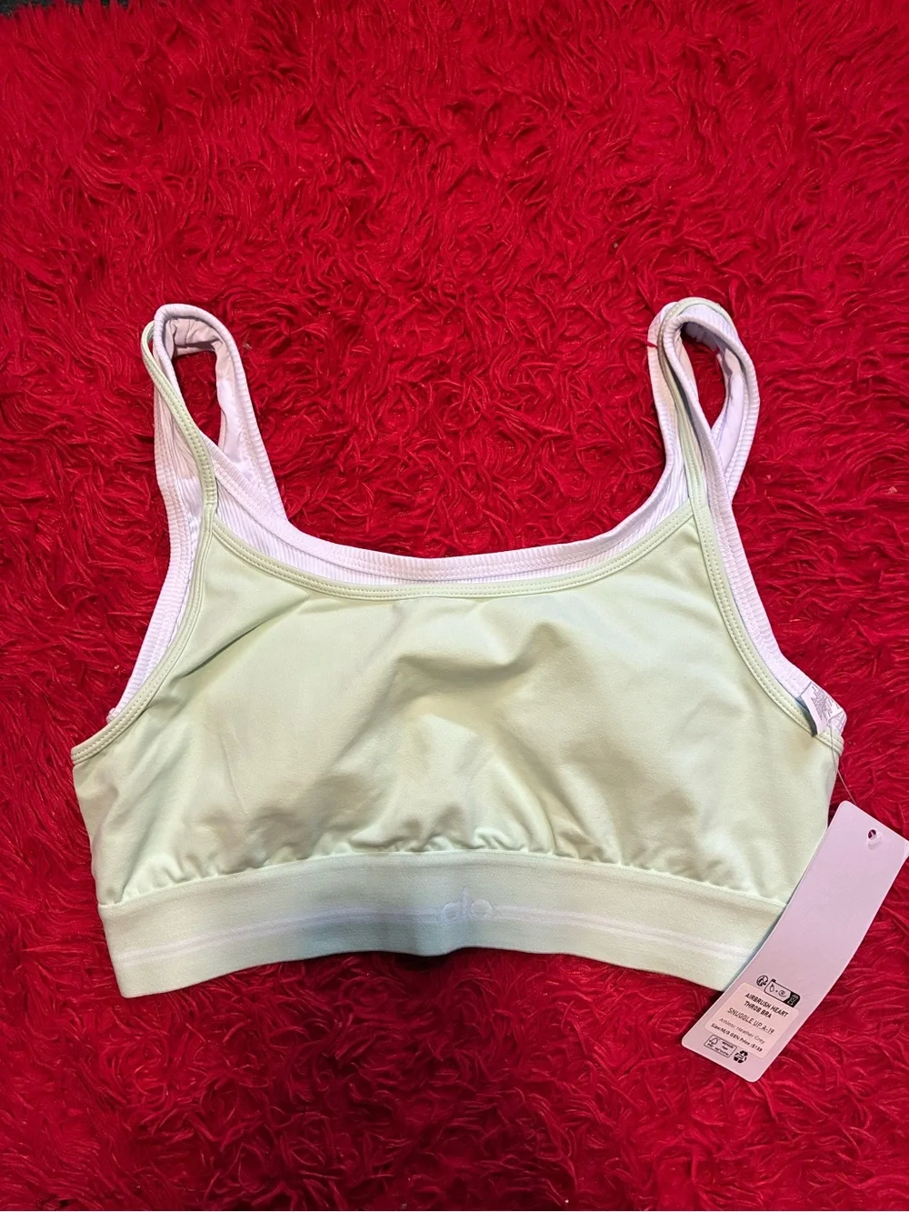ALO Yoga Mint Green Sports Bra with Scoop Back